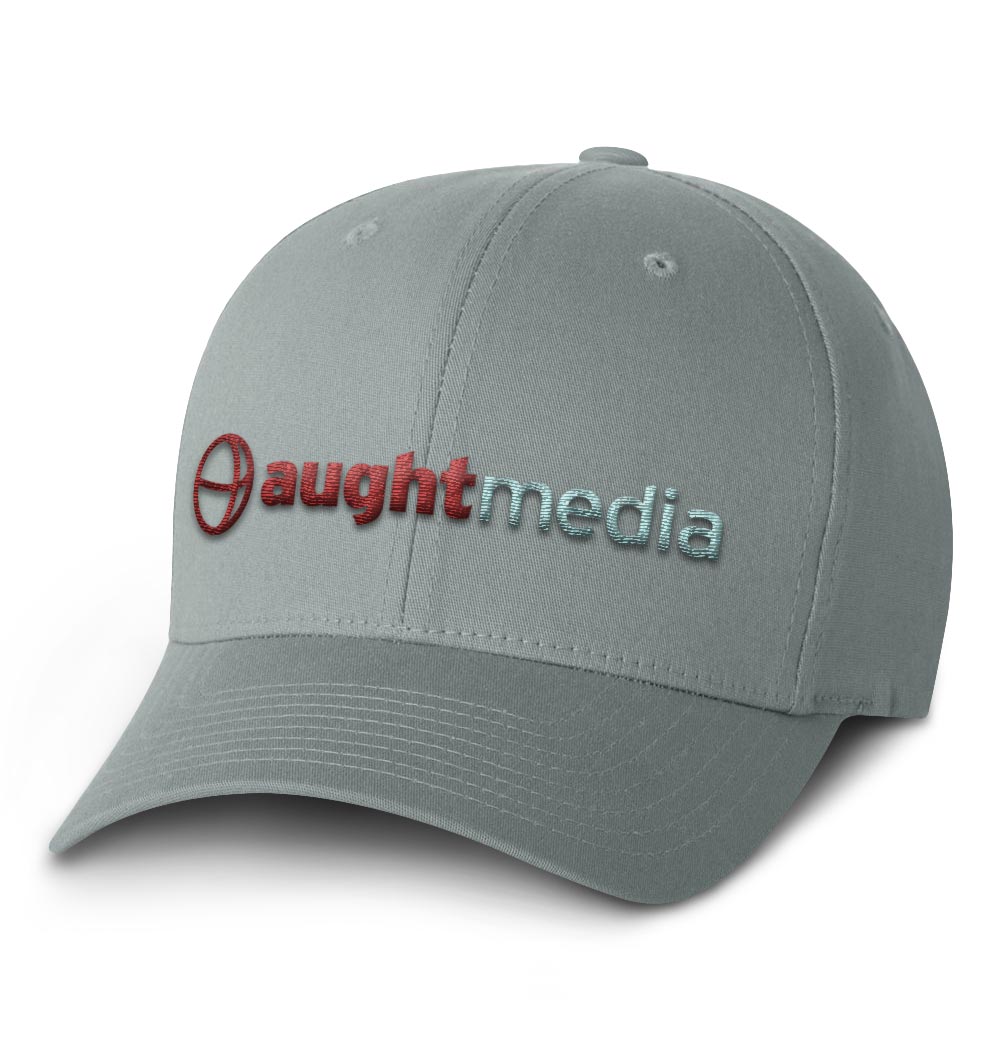 Aught Media Flexfit Cap — Grey with Logo