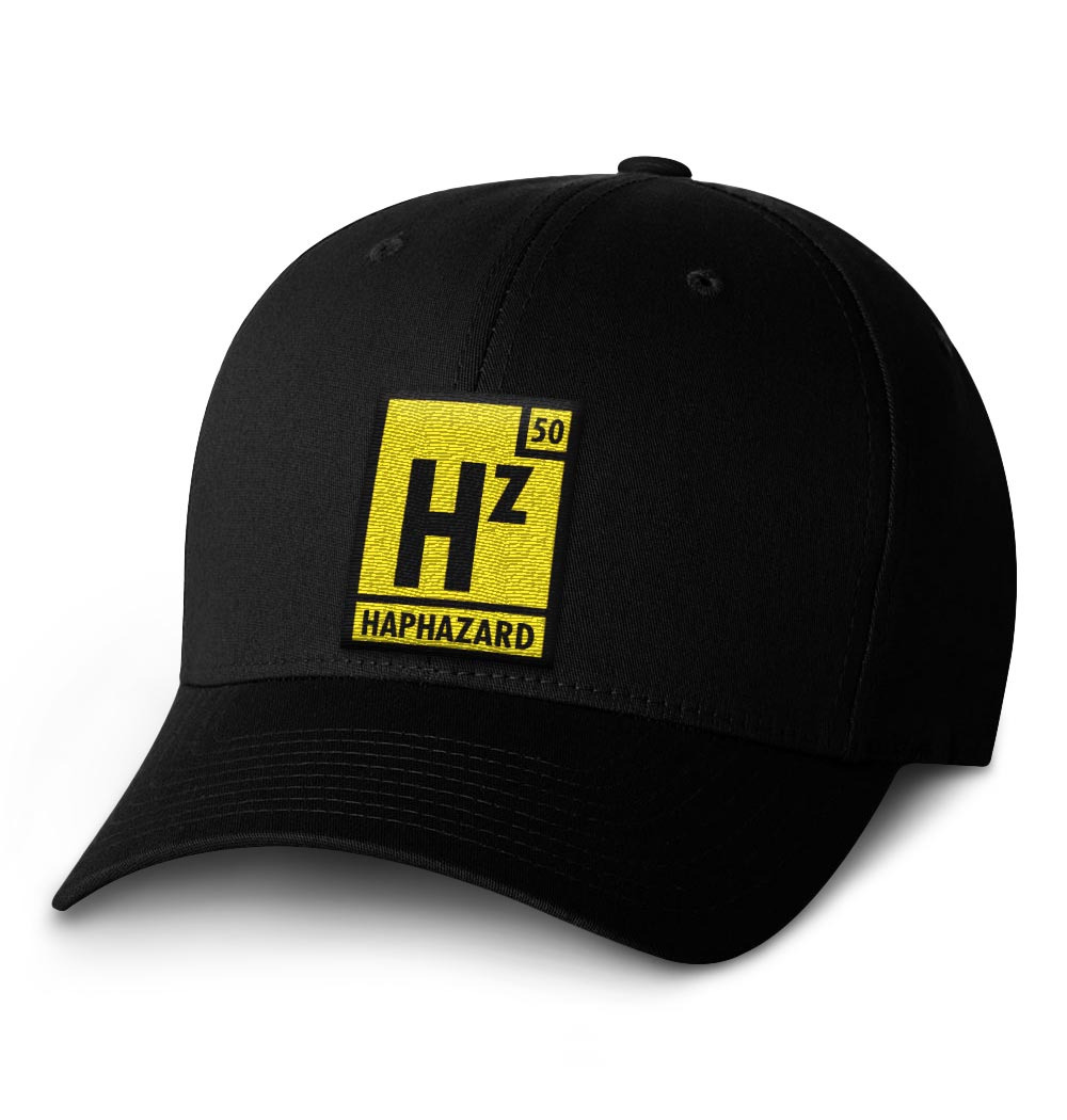 Haphazard Flexfit Cap — Black with Yellow Logo