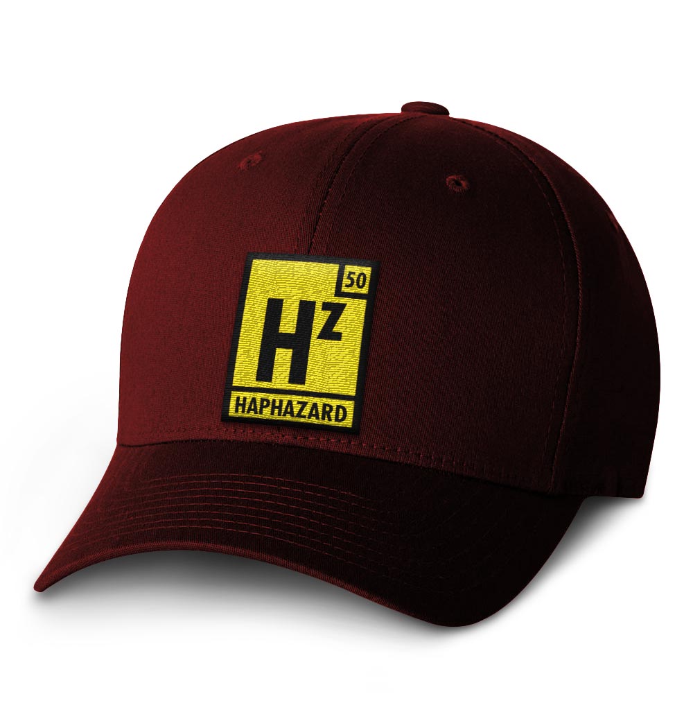 Haphazard Flexfit Cap — Maroon with Yellow Logo