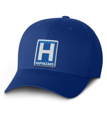 Haphazard Flexfit Cap — Royal with Blue Logo